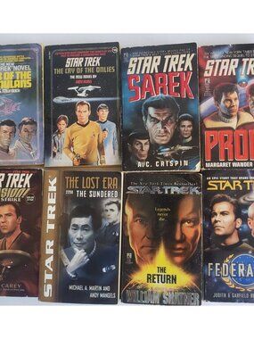 Star Trek Books Lot of 8 Original Series TNG Shatner Picard Enterprise Sulu